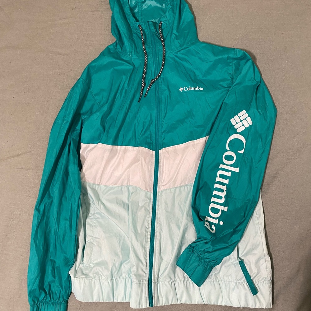 Columbia Teal Turquoise Rain Jacket